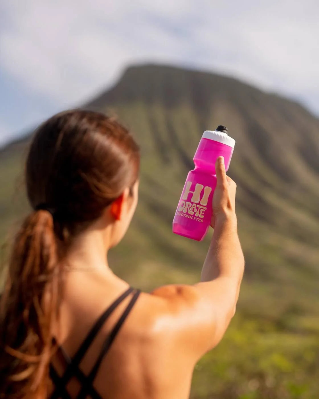 Girl Holding Squeeze Water Bottle