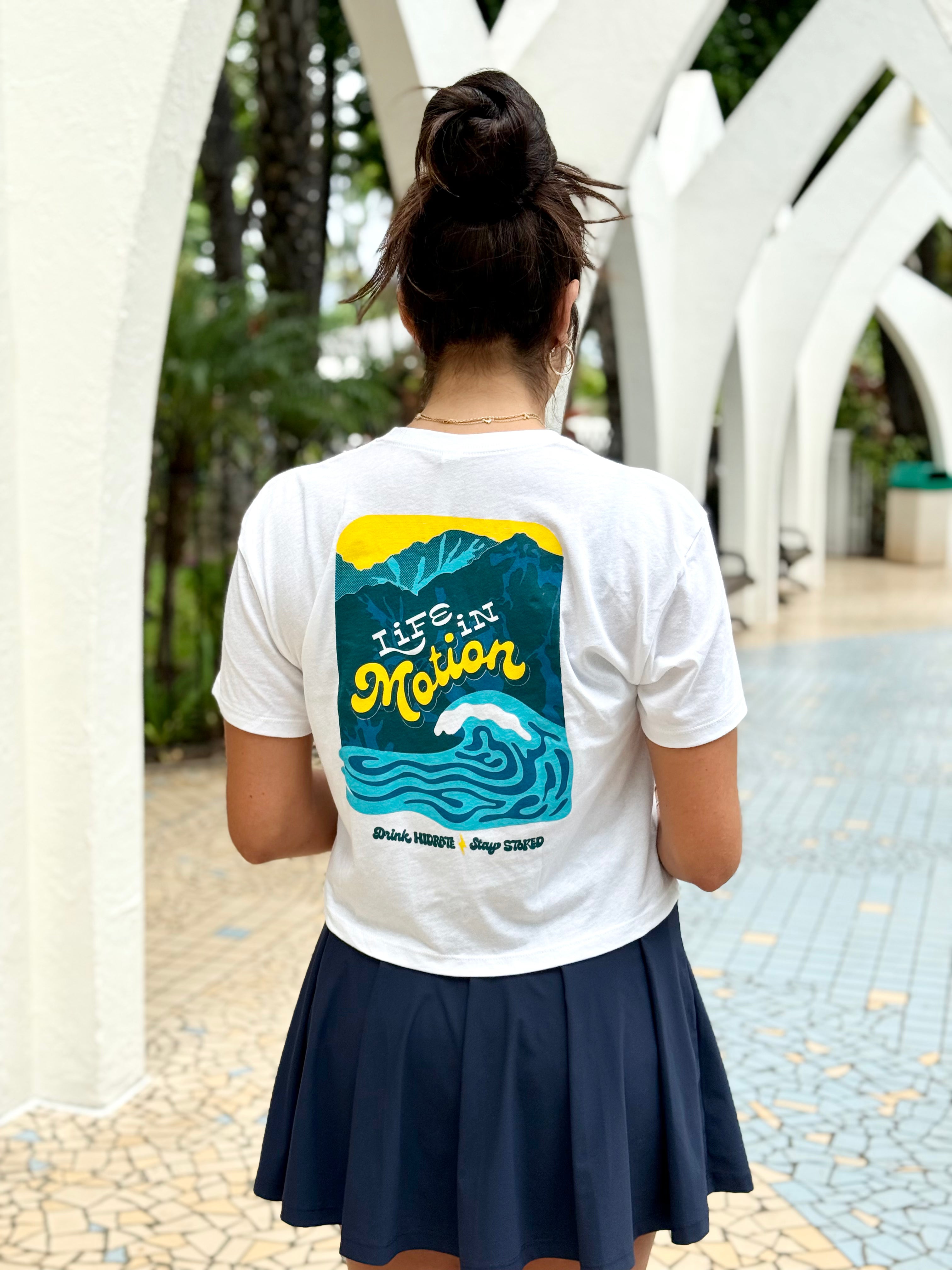 Life in Motion Crop Tee (White)